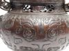 Large round three piece Chinese style bronze incense burner (koro)