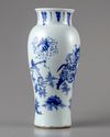 A Chinese blue and white 'Zhong Kui' slender vase