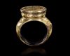 A LARGE SILVER GILT BYZANTINE RING, 8TH-10TH CENTURY AD