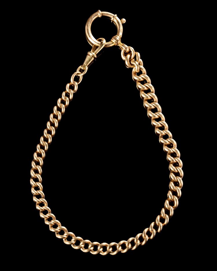 A 14 CARAT GOLD CHATELAINE/BRACELET