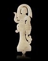 A CHINESE WHITE JADE OF A DANCER, WESTERN HAN DYNASTY  (206 BC–9 AD)