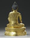 A CHINESE GILT BRONZE FIGURE OF SHAKYAMUNI