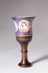A QAJAR POLYCHROME ENAMELLED GHALIAN CUP, PERSIA, 19TH CENTURY