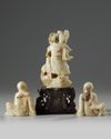 Three Chinese soapstone figures