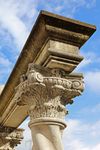 A CARVED LIMESTONE ARCADE, SECOND HALF 20TH CENTURY