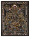A THANGKA DEPICTING THE WHEEL OF LIFE (BHAVACAKRA), TIBET, LATE 19TH CENTURY