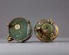 A bronze mounted jade censor and cover