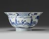 A Chinese blue and white 'klapmuts' bowl
