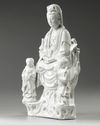 A Chinese Dehua white-glazed figure of Guanyin