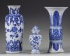 Three Chinese blue and white vases