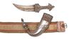 A SILVER DAGGER WITH BELT, SAUDI ARABIA, EARLY 20TH CENTURY
