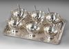 A TEASET ON A SILVER TRAY, 20TH CENTURY