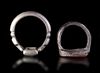 TWO AGATE SILVER RINGS