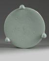 A Chinese celadon crackle-glazed tripod censer