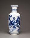 A Chinese Kangxi-style blue and white rouleau vase