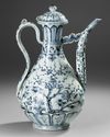 A CHINESE BLUE AND WHITE 'THREE FRIENDS OF WINTER' EWER, QING DYNASTY (1644-1911)