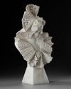 AN ALABASTER SCULPTURE OF AN ELEGANT LADY, LATE 19TH CENTURY