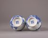 A pair of Chinese blue and white crackle-glazed vases