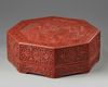 A CHINESE CINNABAR LACQUER OCTAGONAL BOX