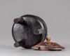 A CHINESE HARDWOOD ARCHAISTIC TRIPOD CENSER AND COVER, 19TH CENTURY