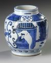 A CHINESE BLUE AND WHITE JAR, MING DYNASTY (1368-1644) OR LATER