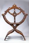 An Islamic mother-of-pearl inlaid wood chair