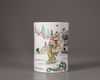 A Chinese famille verte brush pot, bitong