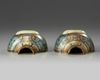 A pair of Chinese white-jade inset cloisonné enamel wall vases