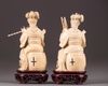 Two ivory carvings of a lady