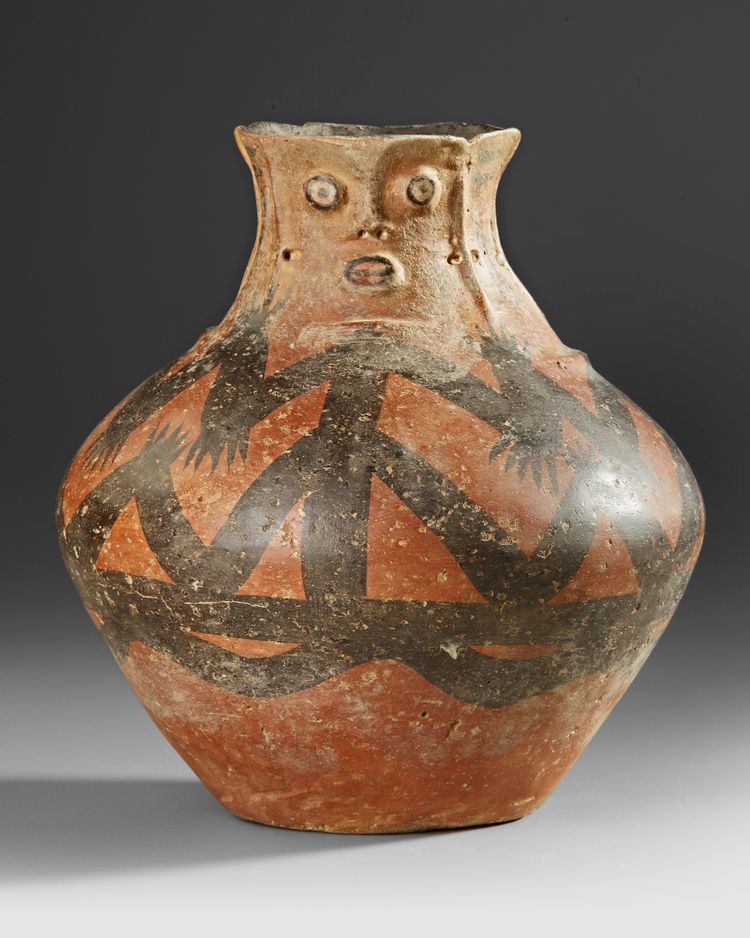 A CHINESE PAINTED POTTERY JAR, NEOLITHIC PERIOD, BANSHAN CULTURE, GANSU PROVINCE, 3RD MILLENNIUM BC OR LATER