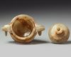A CHINESE RUSSET JADE TRIPOD CENSER AND COVER 