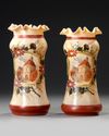 A PAIR OF FRENCH OPALINE VASES, 19TH CENTURY