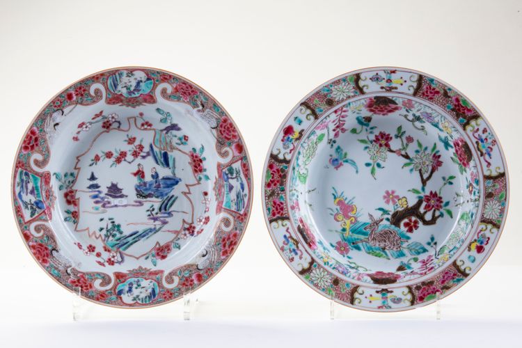 TWO CHINESE FAMILLE ROSE DISHES