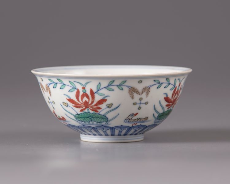A Chinese doucai 'mandarin duck and lotus' bowl