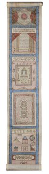 AN OTTOMAN ILLUMINATED HAJJ SCROLL, WRITTEN BY ABDUL-ALAH BIN HUSSAIN IN 1287 AH/1873 AD