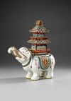 A JAPANESE PORCELAIN MODEL OF AN ELEPHANT, MEIJI PERIOD (1868-1912)