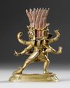 A GILT BRONZE DEITY FIGURE, 19TH CENTURY