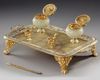 A FRENCH GILDED INKWELL, 19TH CENTURY