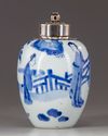 A Chinese blue and white silver mounted jar