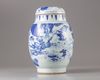 A Chinese blue and white pot and cover