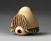 A JAPANESE IVORY NETSUKE OF THE SHAPE OF A SPARROW, SECOND HALF 19TH CENTURY