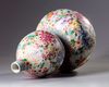 A Chinese famille rose 'millefleurs' double gourd vase