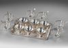 A TEASET ON A SILVER TRAY, 20TH CENTURY