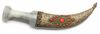 AN OTTOMAN JAMBIYA DAGGER WITH AGATE HILT AND FILIGREE SHEATH, OTTOMAN,  TURKEY, 18TH CENTURY