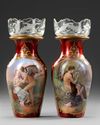 A PAIR OF RED ENAMEL VASES, AUSTRIA, 19TH CENTURY
