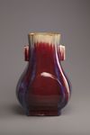 A flambé-glazed twin-handled hu vase