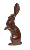 A brown bronze figure of a rabbit