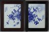 Two Chinese blue and white 'birds' panels