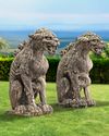 A PAIR OF COMPOSITION STONE DRAGONS, 19TH CENTURY