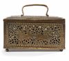 A QAJAR BRASS BOX,19TH CENTURY